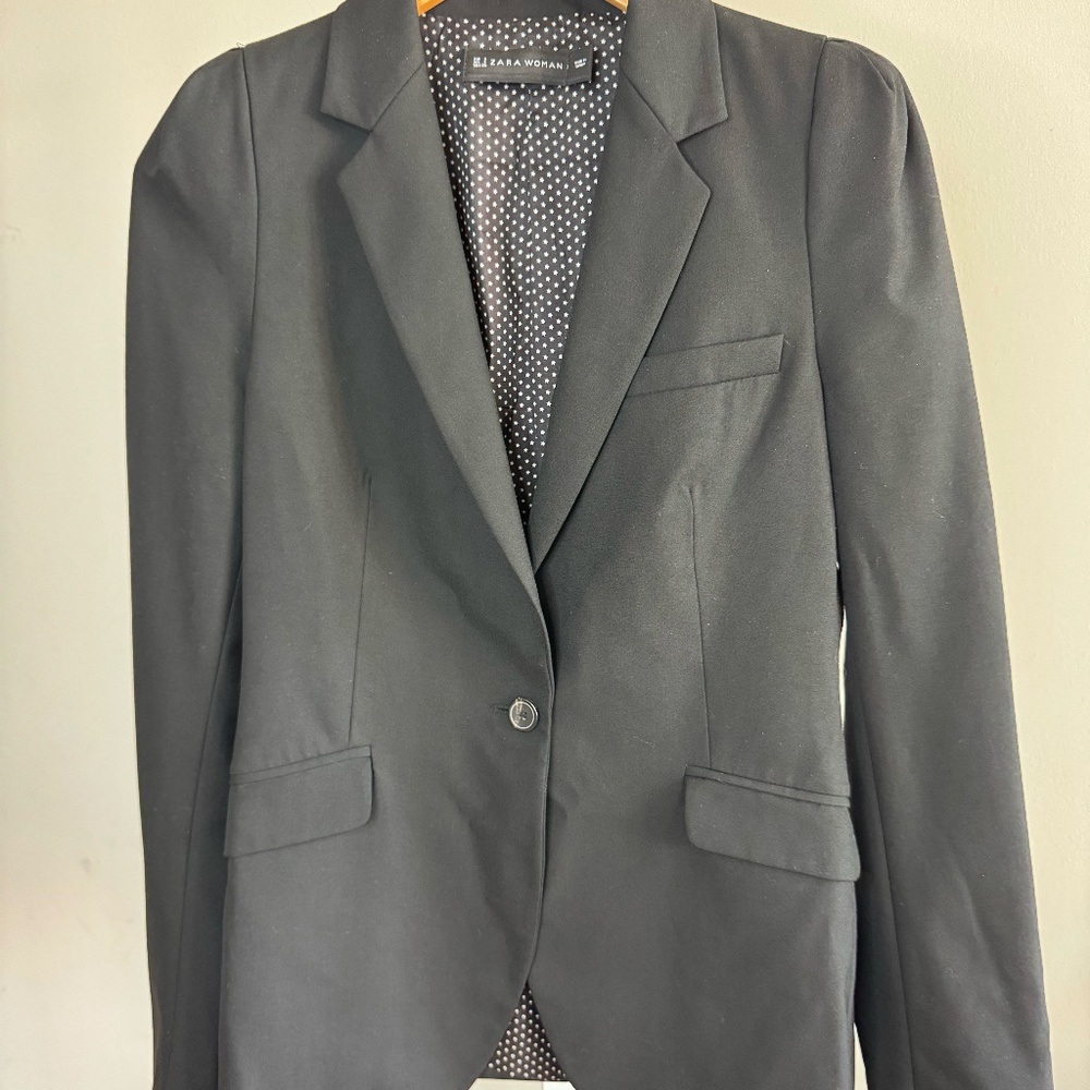 Black Fitted Jacket w/ Mini Star Lining